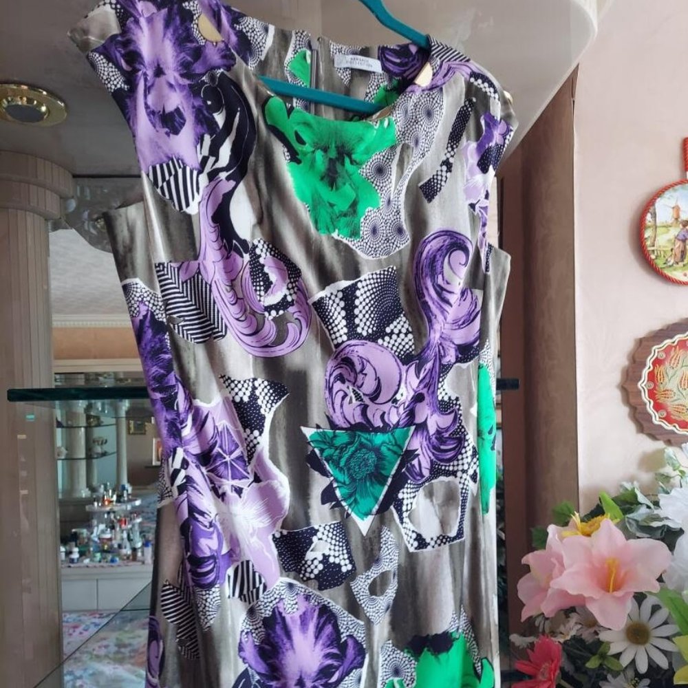 NWT - Versace Collection Multicolor Cap-sleeve dress - Made in Italy- IT 44